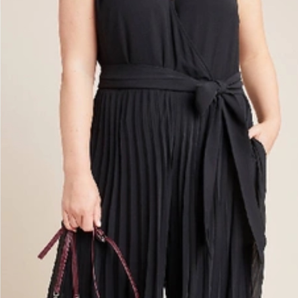 Elegant Black Pleated Jumpsuit